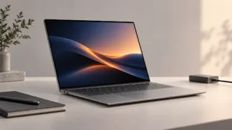 Dell XPS 14 2026 review: laptop open showing tandem OLED display